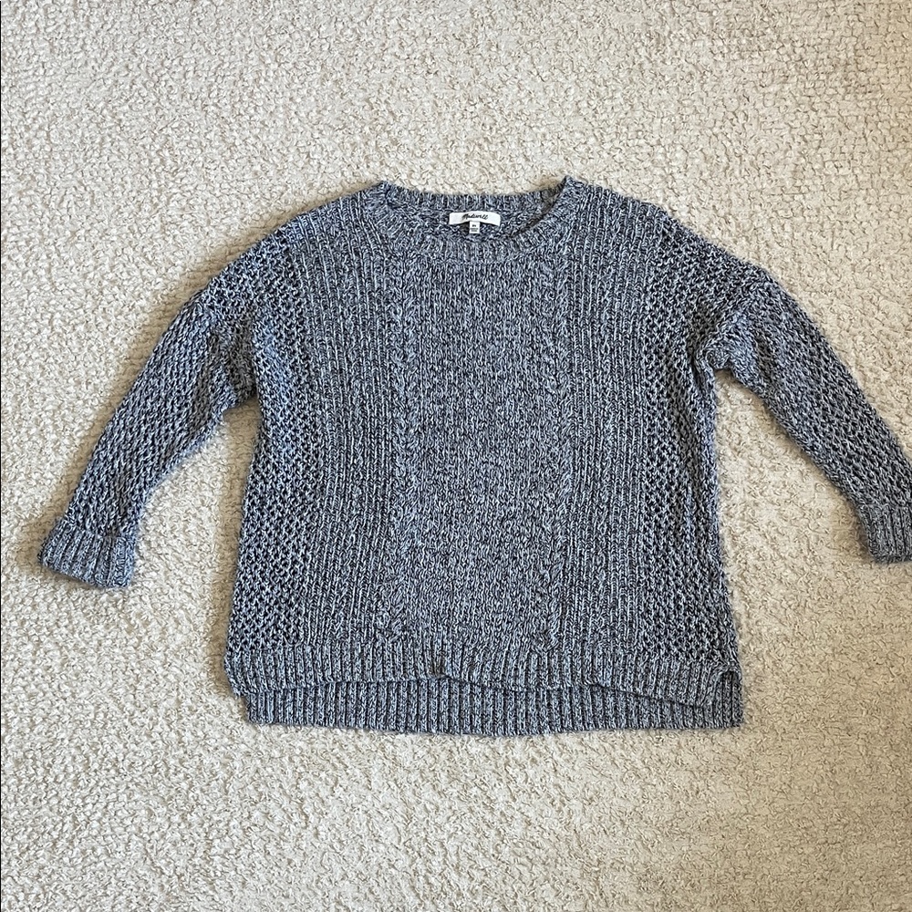 Madewell Marled Knit Plaza Crewneck Pullover Sweater - Picture 3 of 10